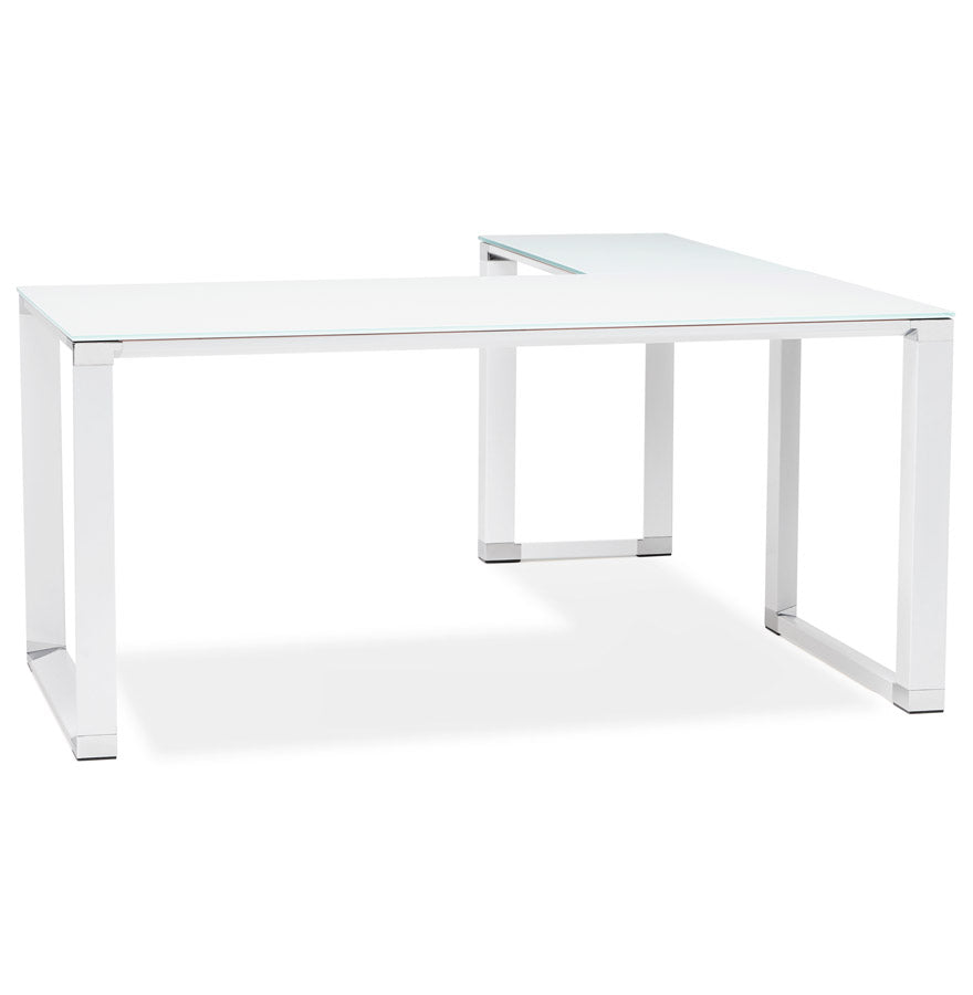 Bureau WARNER - wit - glas
