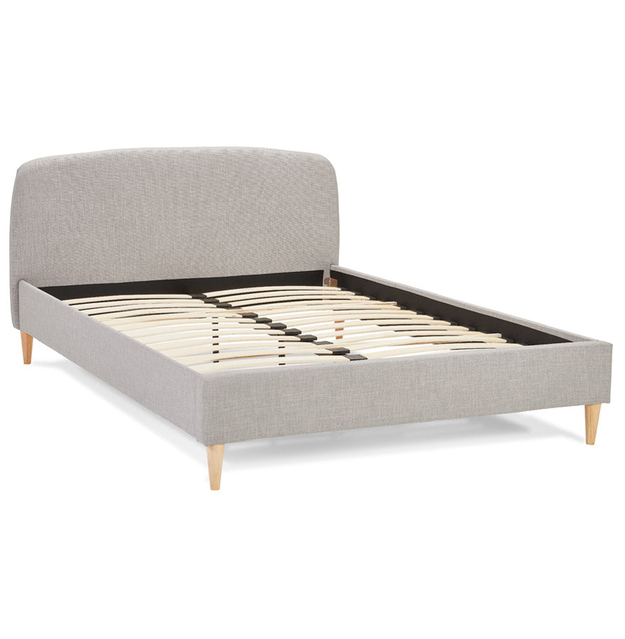 Twijfelaar bed DROME - lichtgrijs - stof