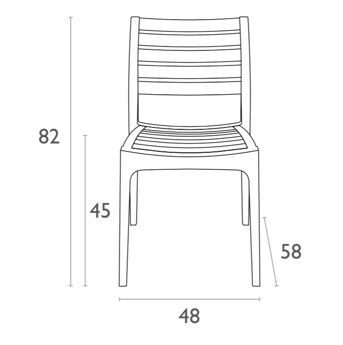 Siesta Ares Stapelbare Tuinstoel Donkergrijs (Per 2 Stuks)