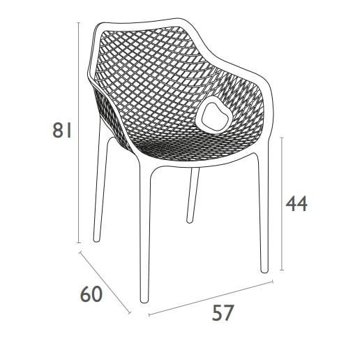 Baratti Carva Stapelbare Tuinstoel Met Armleuning Olijfgroen (Per 2 Stuks)