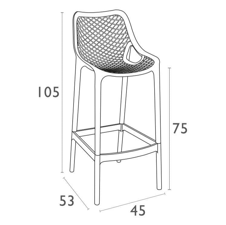 Baratti Hava Barkruk 75 Cm Donkergrijs (Per 2 Stuks)