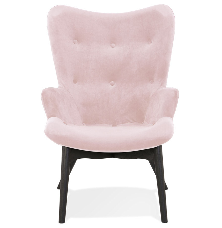 Fauteuil MELCHIOR - roze - stof zacht fluweel