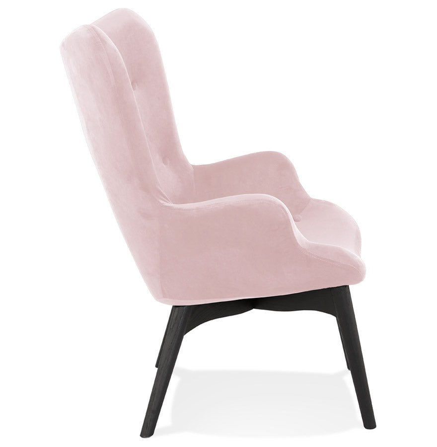 Fauteuil MELCHIOR - roze - stof zacht fluweel