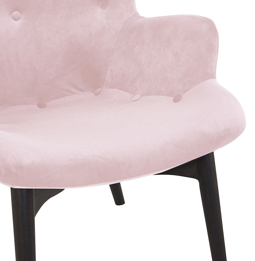 Fauteuil MELCHIOR - roze - stof zacht fluweel