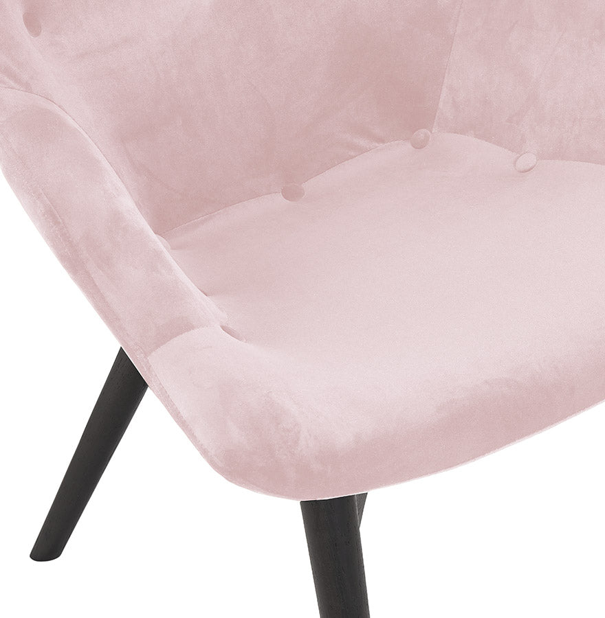 Fauteuil MELCHIOR - roze - stof zacht fluweel