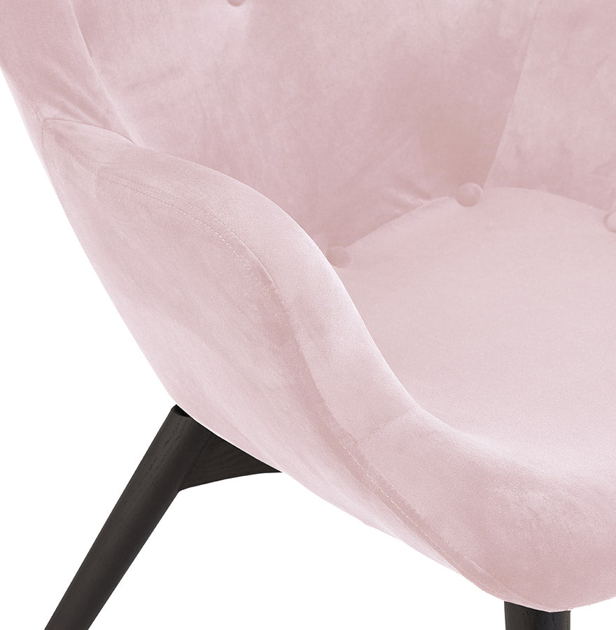 Fauteuil MELCHIOR - roze - stof zacht fluweel