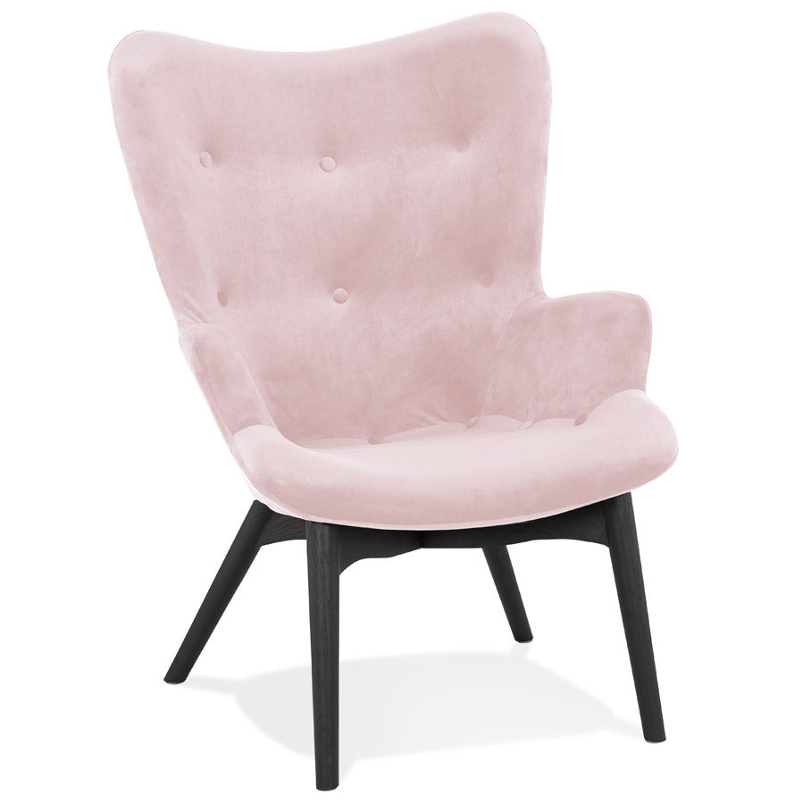 Fauteuil MELCHIOR - roze - stof zacht fluweel