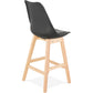 Barhocker APRIL – Schwarz – Kunststoff – Holz
