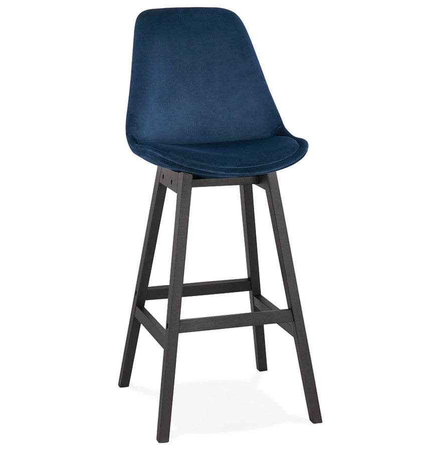 Bar stool BASIL - blue - fabric