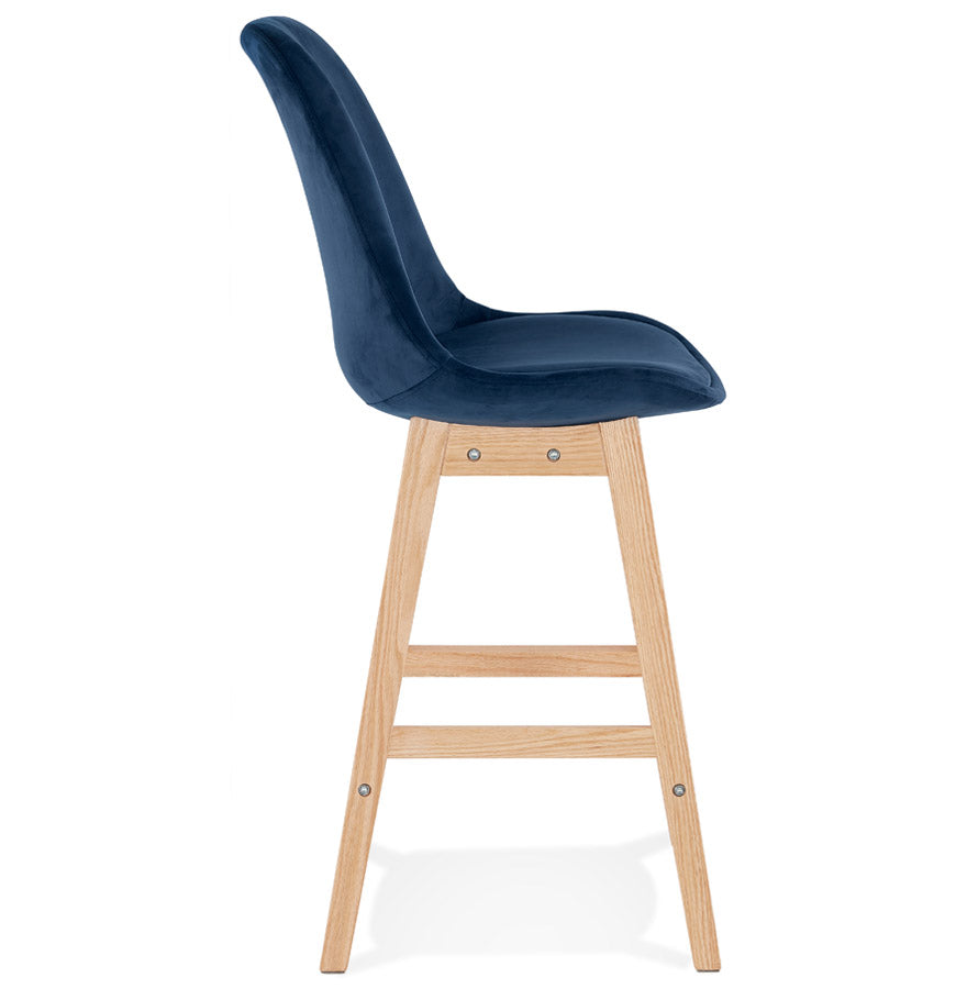 Bar stool BASIL MINI - blue - fabric