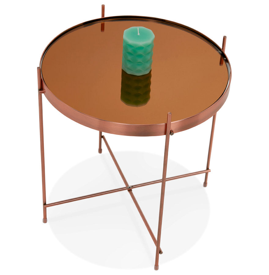 Side table ESPEJO MINI - copper - glass