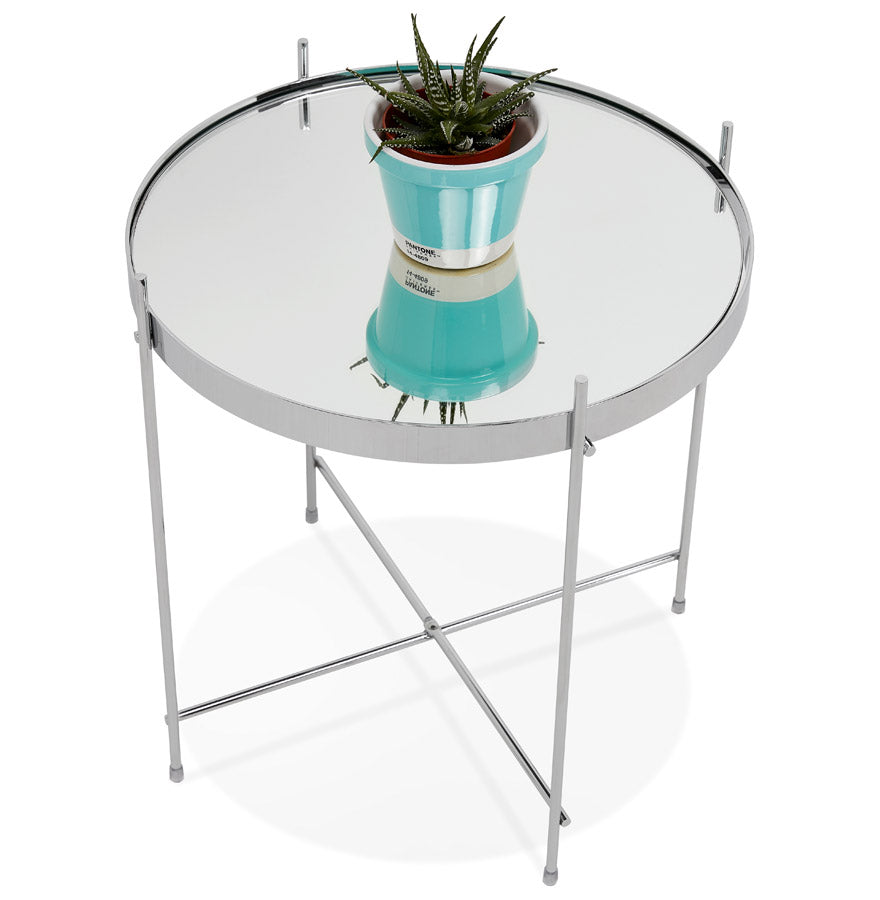 Side table ESPEJO MINI - chrome - glass