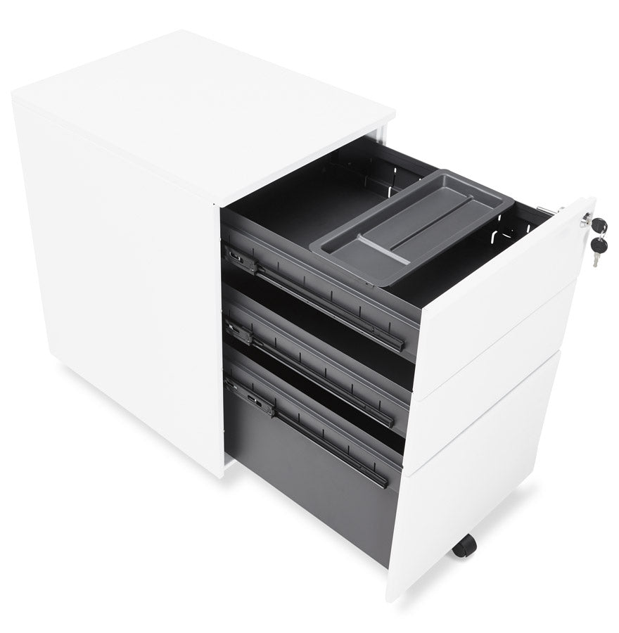 Drawer unit OFFICIO - white - metal