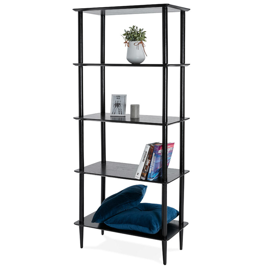 Storage unit shelves BRETO - black - wood