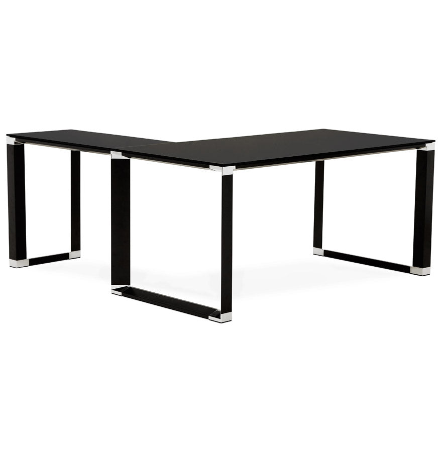 Desk WARNER - black - glass