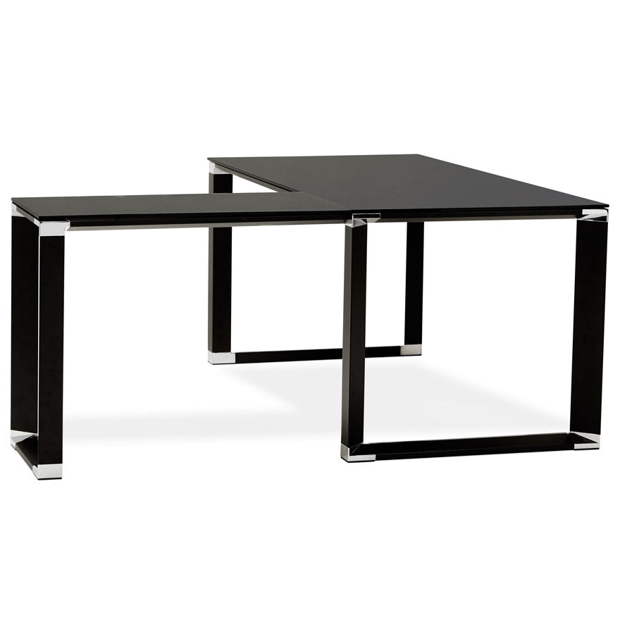 Desk WARNER - black - glass