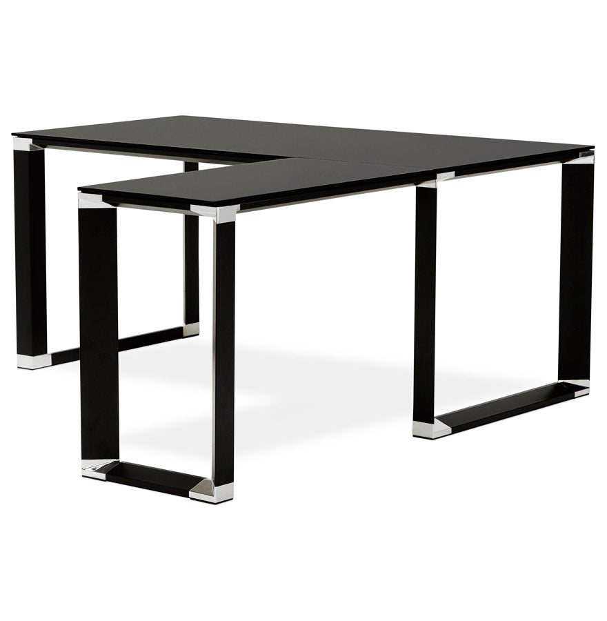 Desk WARNER - black - glass