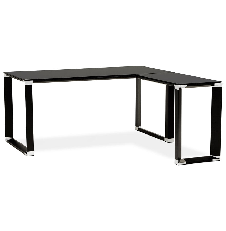 Desk WARNER - black - glass