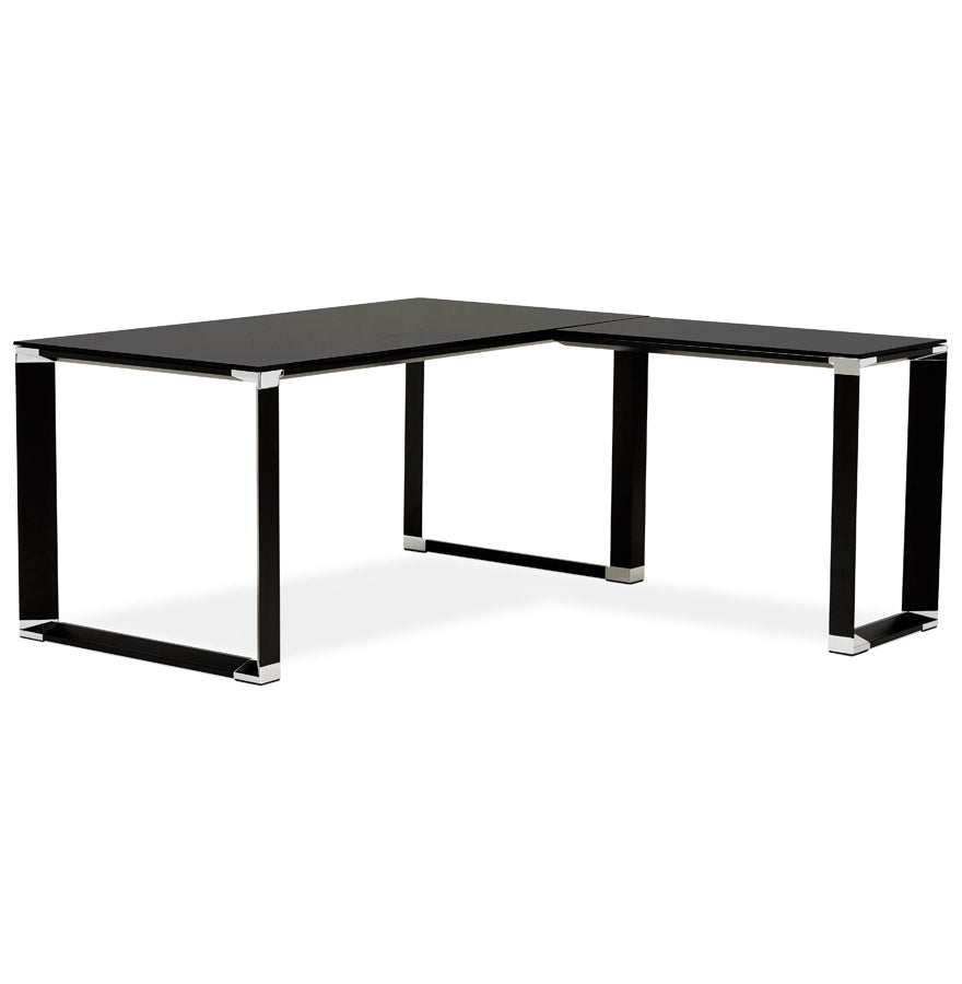 Desk WARNER - black - glass