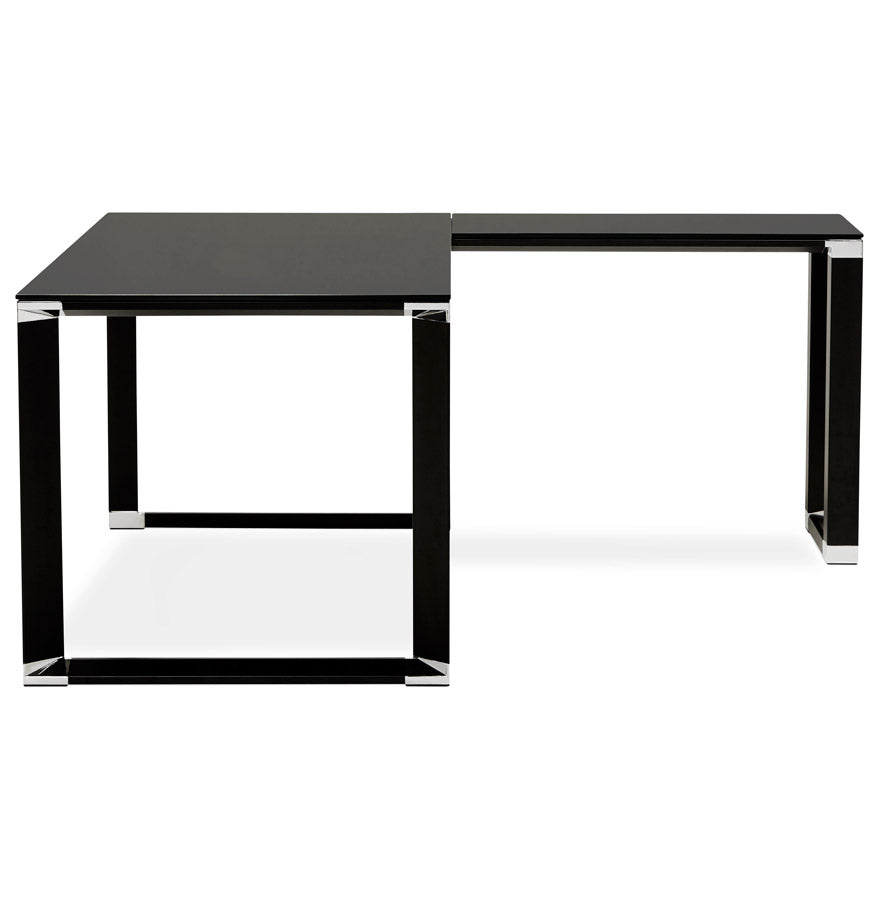 Desk WARNER - black - glass