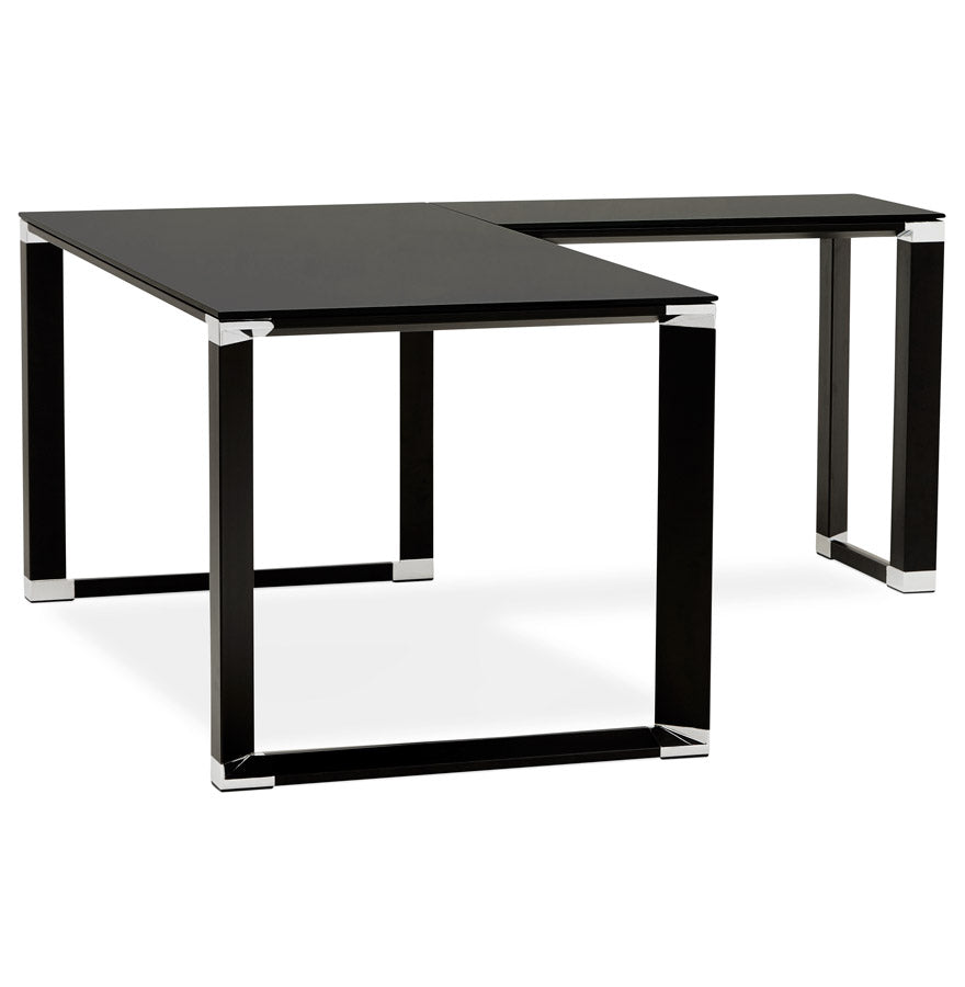 Desk WARNER - black - glass