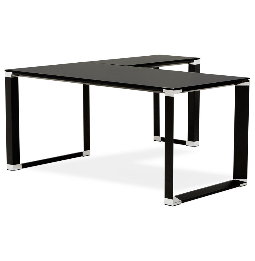 Desk WARNER - black - glass