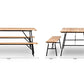 Picknickbank JOANNE - acaciahout - staal - naturel - zwart