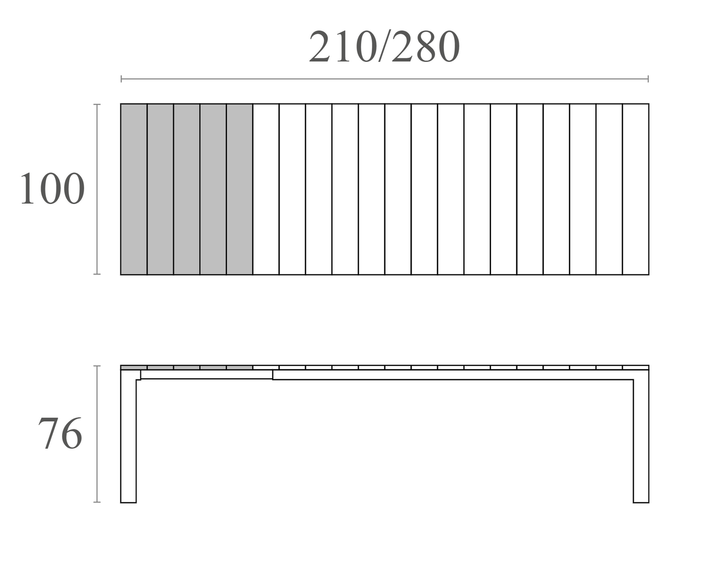 Tuintafel SIESTA ATLANTIC XL - kunststof - zwart