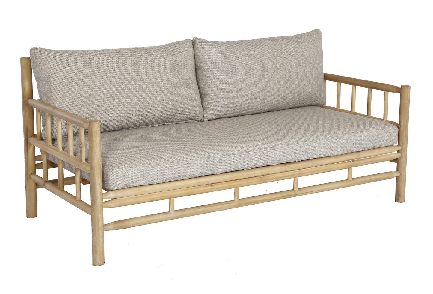 Loungeset BETHANY - acaciahout - stof - bamboe - naturel