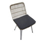 Tuinstoel FLAMINGO - wicker - aluminium - zwart