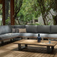 Loungeset JENNIFER - hoekbank - acaciahout - aluminium - naturel - antraciet