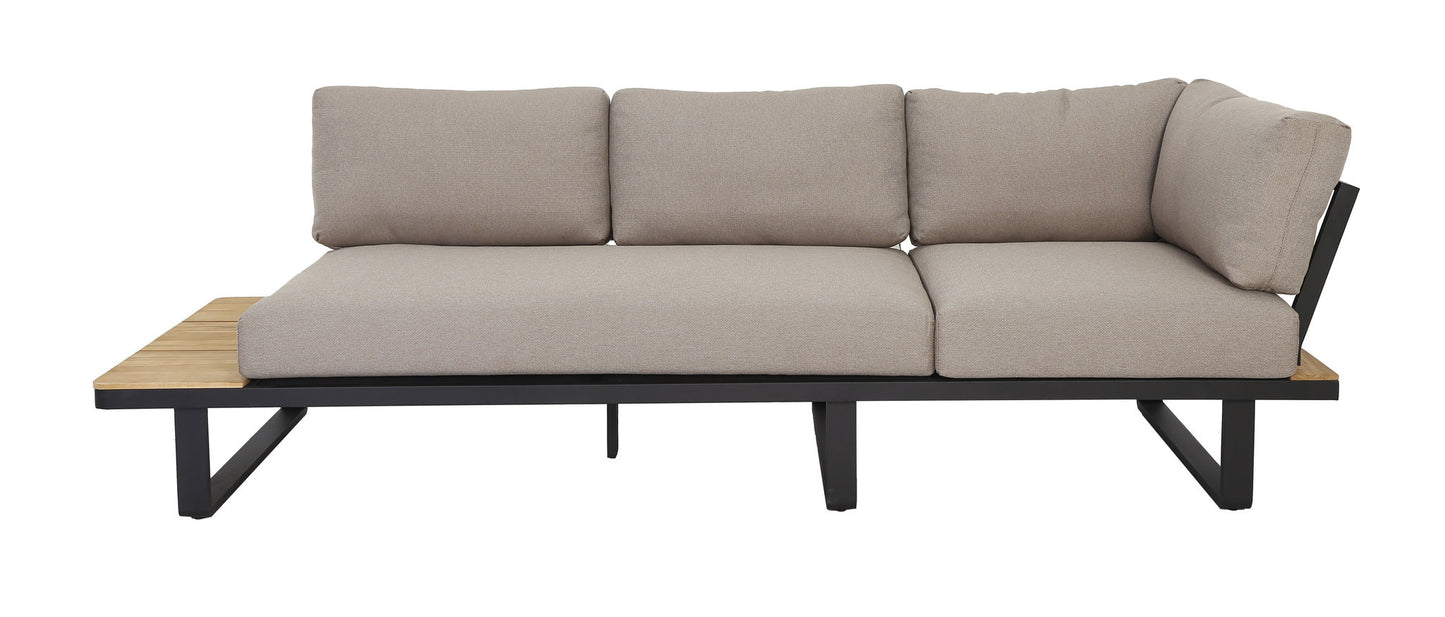 Loungeset ISA  - hoekbank - acaciahout - aluminium - antraciet - taupe - zand