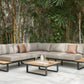 Loungeset ISA  - hoekbank - acaciahout - aluminium - antraciet - taupe - zand