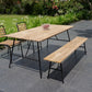 Picknickbank JOANNE - acaciahout - staal - naturel - zwart
