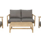 Loungeset HANNA - acaciahout - stof - teak - naturel - grijs