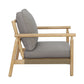 Loungeset HANNA - acaciahout - stof - teak - naturel - grijs