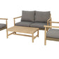 Loungeset HANNA - acaciahout - stof - teak - naturel - grijs
