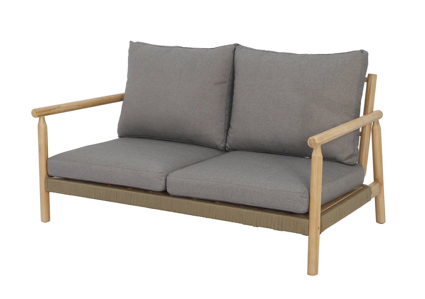 Loungeset HANNA - acaciahout - stof - teak - naturel - grijs