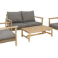 Loungeset HANNA - acaciahout - stof - teak - naturel - grijs