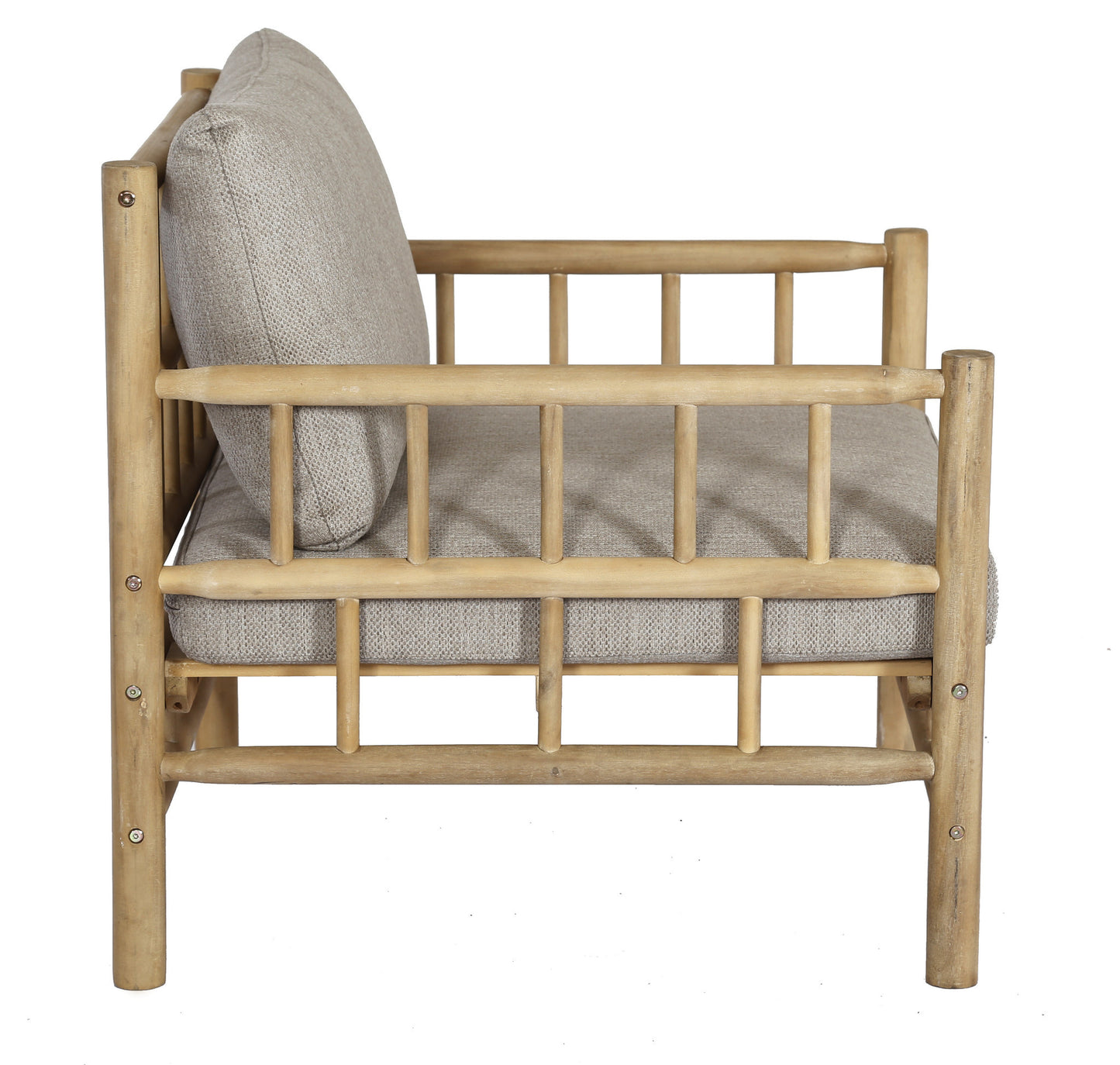 Loungeset BETHANY - acaciahout - stof - bamboe - naturel