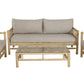 Loungeset BETHANY - acaciahout - stof - bamboe - naturel