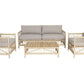 Loungeset SAMANTHA - wicker - aluminium - bamboo look - naturel - grijs