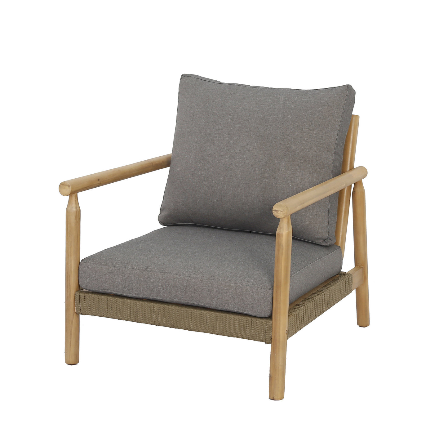 Loungeset HANNA - acaciahout - stof - teak - naturel - grijs