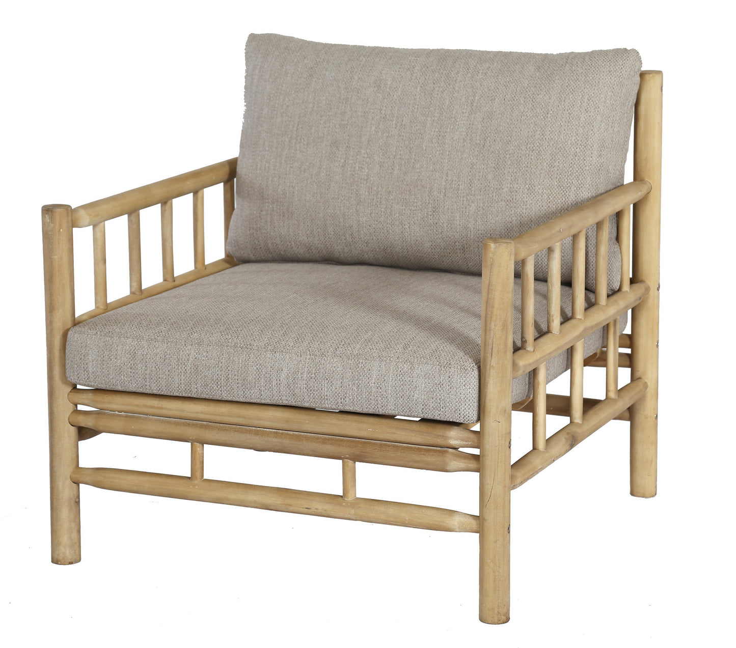 Loungeset BETHANY - acaciahout - stof - bamboe - naturel