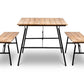 Tuintafel VERNON - acaciahout - staal - naturel - zwart